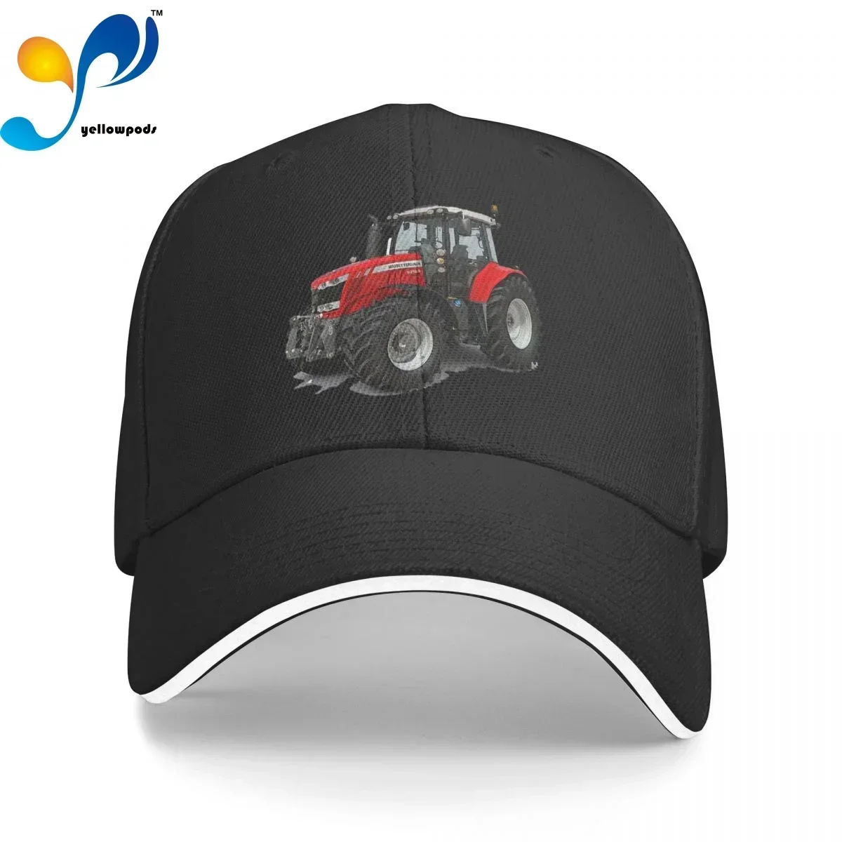 Agriculture Farming Hats - 野球帽 メンズ マッセイ・ファーガソン ブラック グラフィック トラクター