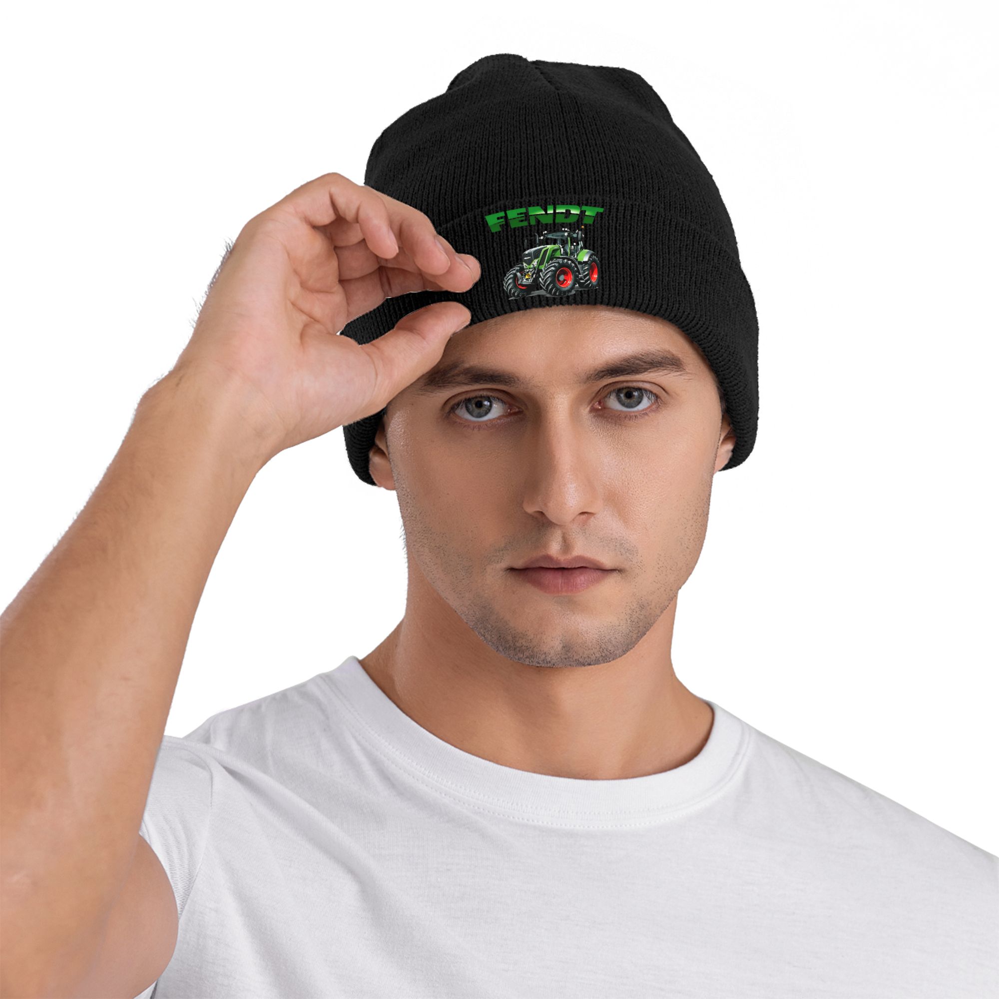 Agriculture Farming Hats - フェント製農業用トラクター柄の冬用ニット帽、暖かい秋用の帽子、男女兼用。
