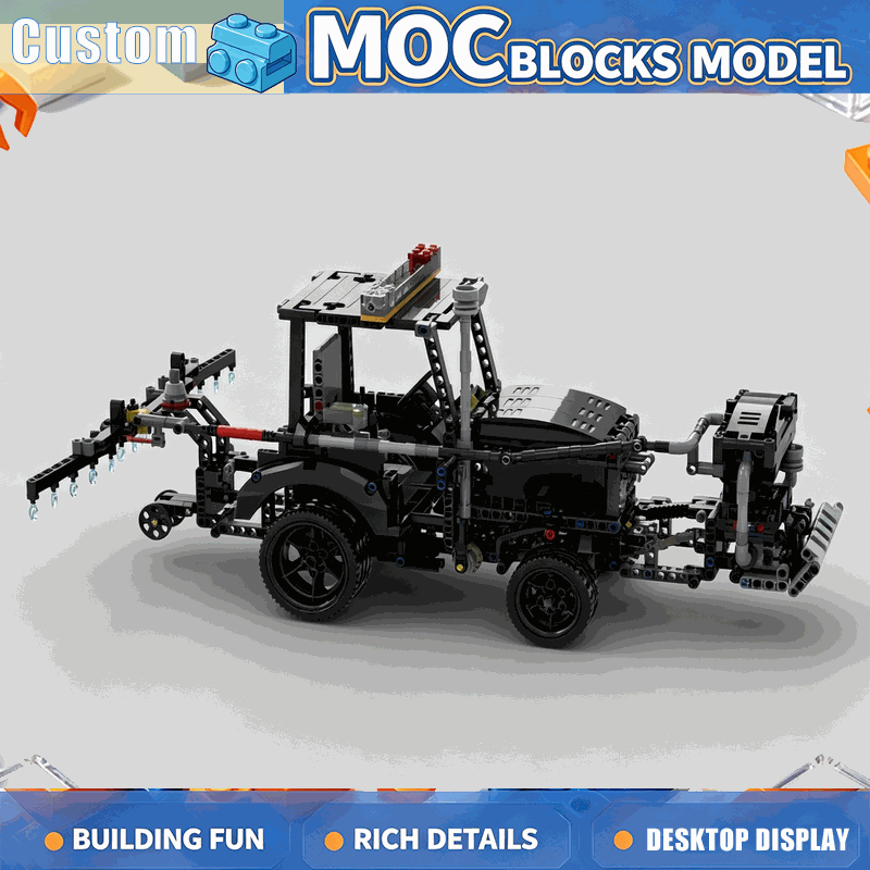 Agriculture Farming Education - 1326ピース ファームトラクター MOC ビルディングブロック 農業用噴霧器車両 マシンモデル