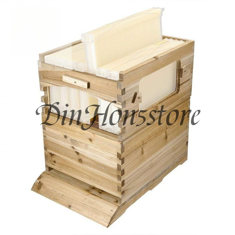 養蜂用具 ワックス加工された杉材製フローハニーハイブ 自動フ - Beehive Frame Wax のレビューと価格