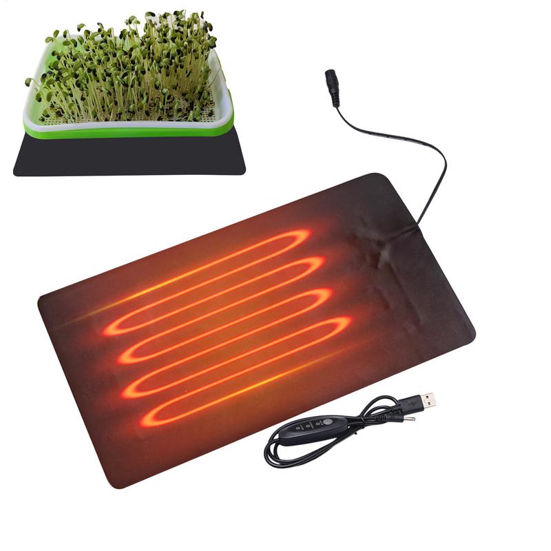植物保温マット PVCレザー製 室内用USB給電式 水耕栽培 - Seedling Heat Mat のレビューと価格