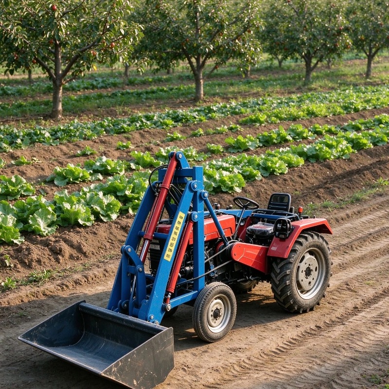 コンパクトな油圧式農用トラクター用フロントローダー。果樹園や - Farming Jobs のレビューと価格